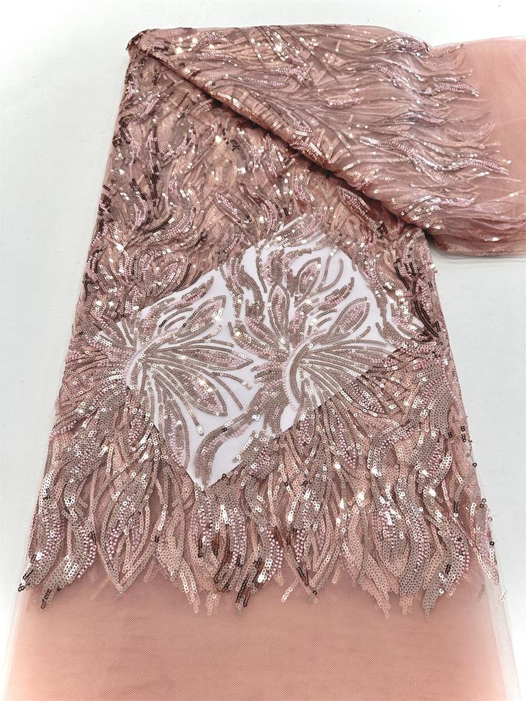 5 ярдов Роскошное африканское кружево с пайетками для жениха 2025 Высококачественные французские нигерийские сетчатые кружевные ткани для шитья платья свадьбы