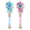 Glowing Fairy Wand Magic Stick SnowQueen Costume for Girl Outdoor Summer LED Music Wand RolePlaying Party Supply