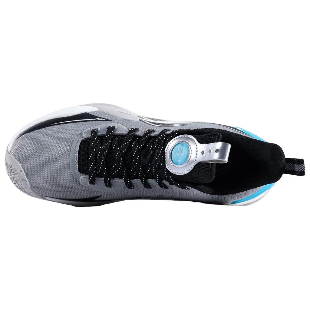 Li Ning Flash 7 Shock Absorption Anti-Slip Wear-Resistant Low-Top Basketball Shoes Men Sneaker Gray Black Blue ABPT013-4