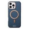 Triangle Pattern Leather Strong Magnetic Case For iPhone 17 13 14 15 16 Pro Max Wireless Charging High-end Metal Buttons Cover