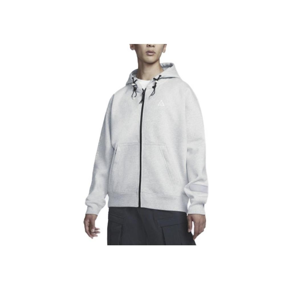 Nike Solid Color Zip-Up Hooded Jacket Men Outerwear White DM4249-050