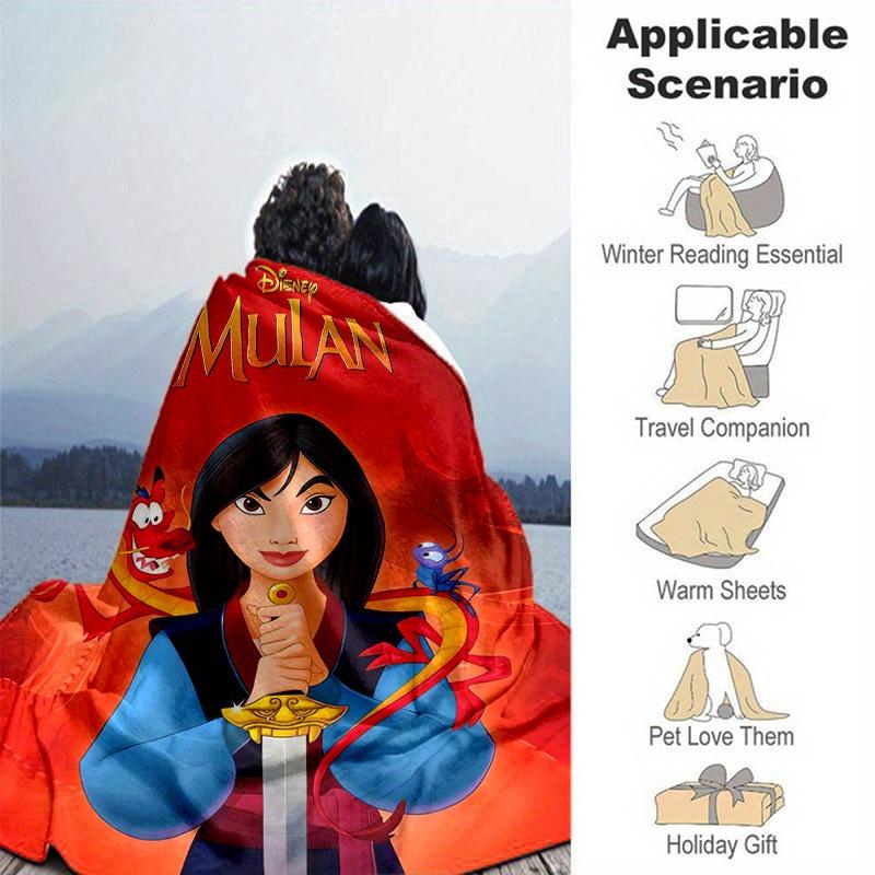 1pc, Disney Mulan Home Decorative Throw Blanket Soft Coverlet for Couch, Bed, Car, Travel, Camping, Office Nap, Gift Idea