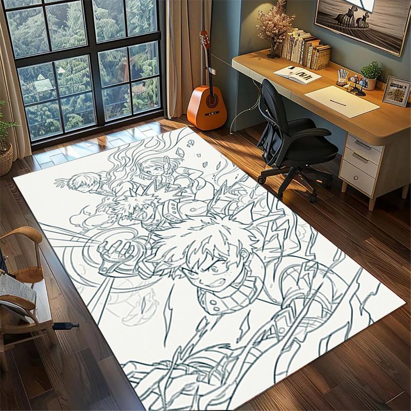 My Hero Academia Home Floor Rug Large Area Non Slip Washable Mat Gamer Bedroom Decor