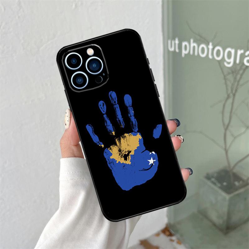 Силиконовый мягкий чехол с флагом Косово для iPhone 17 Air 11 14 15 16 Pro Max 12 13 Mini 16e 16 Plus Задняя крышка
