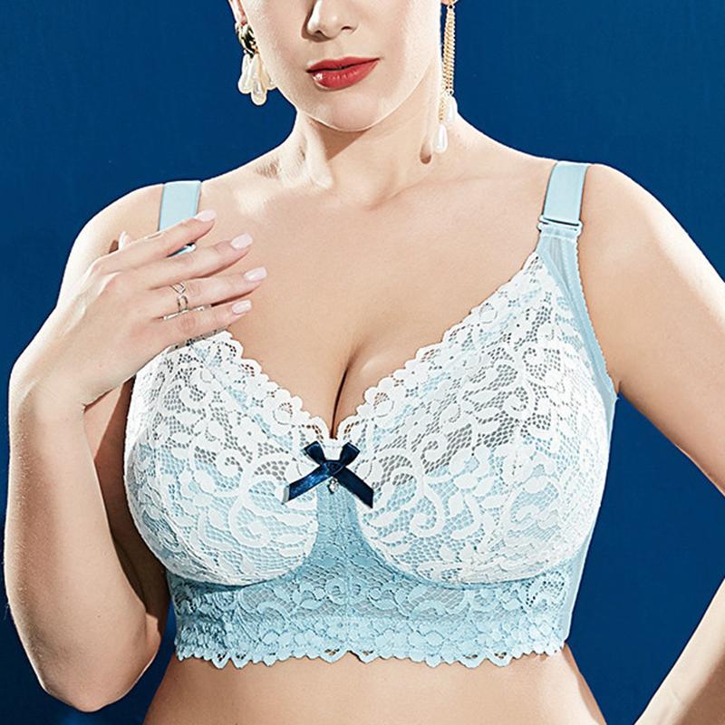 Women's Bras Full Coverage Soft Cup Non-Padded Lace Wireless Minimizer Floral Bralette 75 80 85 90 95 100 105 B C D E F G H I J