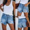 Casual Summer Denim Women Shorts High Waists Fur-lined Leg-openings Plus Size Sexy Short Jeans