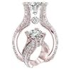 Luxury Shiny Cubic Zirconia Rhinestone Inlaid Ring Bridal Wedding Jewelry Gift