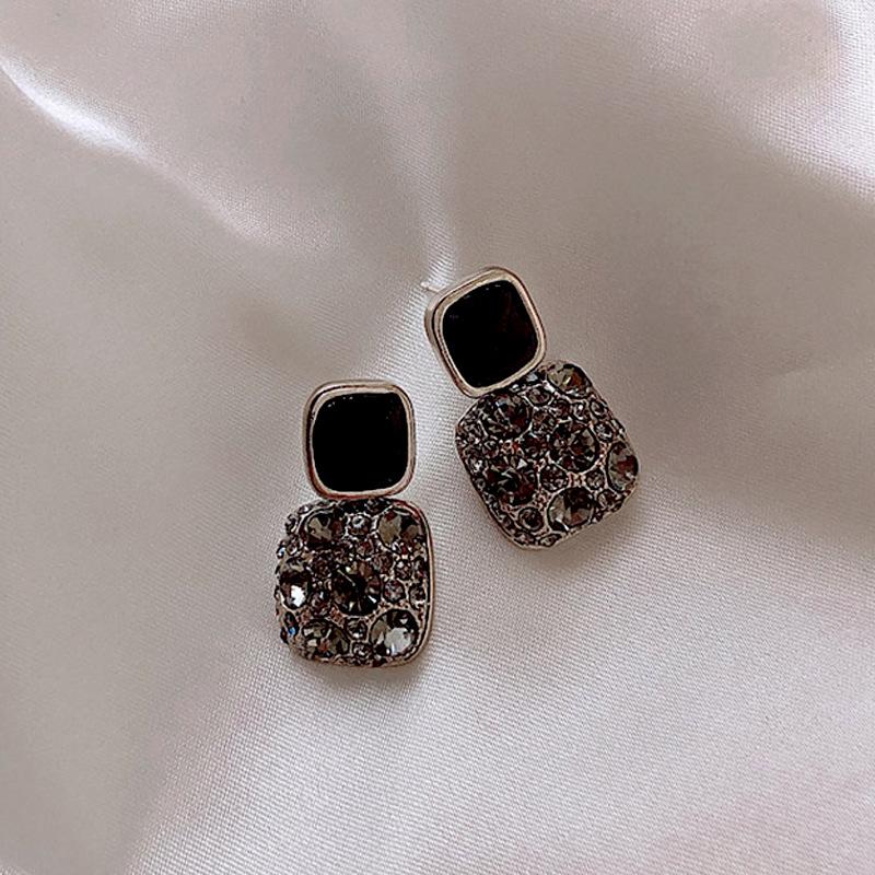 Серьги-пусеты из серебряной иглы высокого качества, микро-сет, черные