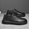 FashionGenuine Leather Mens Casual Shoes Classic Comfortable Black Sneakers Men Walking Vulcanize Shoes New Skateboard Footwear Male
