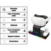 Зарядная база для Meta Quest 3 VR, беспроводная зарядная стойка с RGB-подсветкой, зарядная база, 2 перезаряжаемых аккумулятора для Oculus/Meat Quest 3