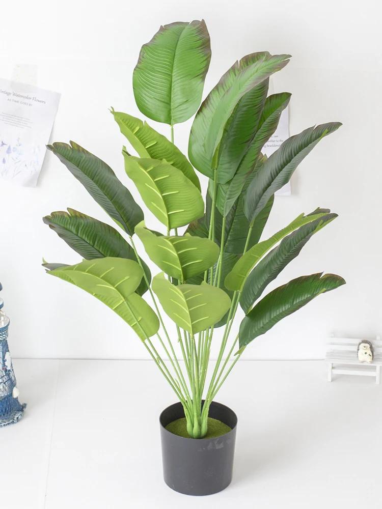 1 шт. искусственные растения, большие тропические пальмы, искусственные банановые растения, листья, настоящее прикосновение, пластиковое растение Монстера для домашнего и садового декора