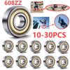10-30 шт. 608ZZ Шарикоподшипники для скейтборда Высокоуглеродистая сталь Однорядные 8x22x7 мм для скейтборда Роликовых коньков Самоката