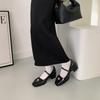 In the Spring and Autumn of 2025, the New Square-headed Shallow-mouth Medium-heeled Single Shoes with Thick Heels and Shallow-mouth Versatile Mary Jan