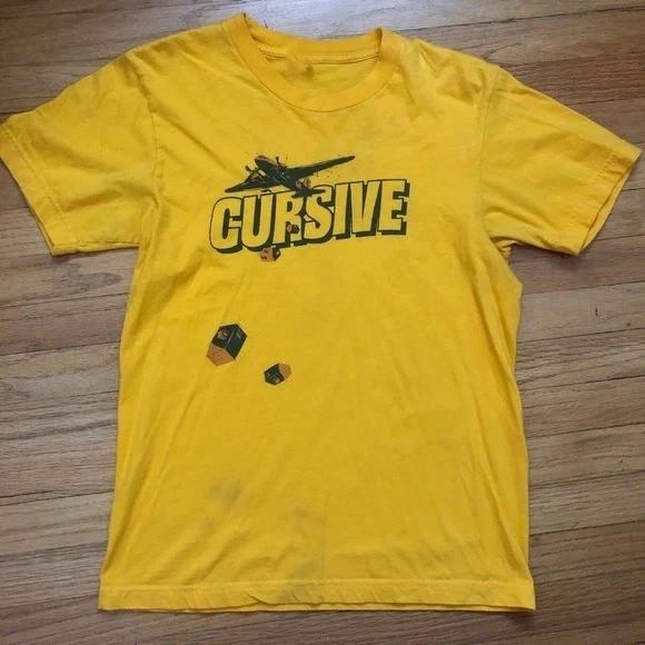 CURSIVE Band Tour Heavy Cotton Yellow All Size T Shirt Unisex T-Shirt