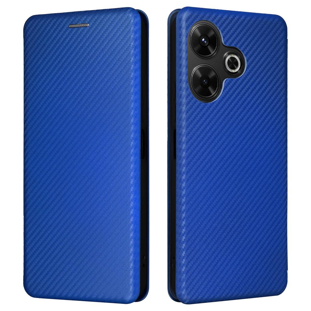 Для Xiaomi Redmi 13 5G/13 4G/Note 13R 5G Чехол для телефона Кожаная обложка-подставка с текстурой углеродного волокна