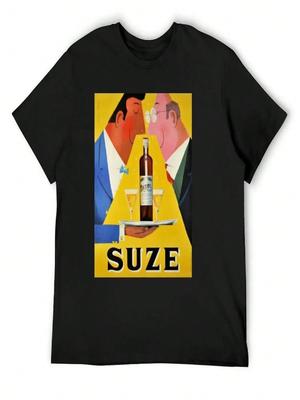 SUZE Advertising Poster - Vintage T-Shirt Custom Shirt Graphic T Shirt Vintage Football T Shirt Oversized T Shirts For Unisex
