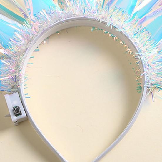 Yousheng Luminous Headband LED Light Up Headwear Battery Powered Halloween Christmas Birthday Events Glow Hair Hoop Party Hair Accessory