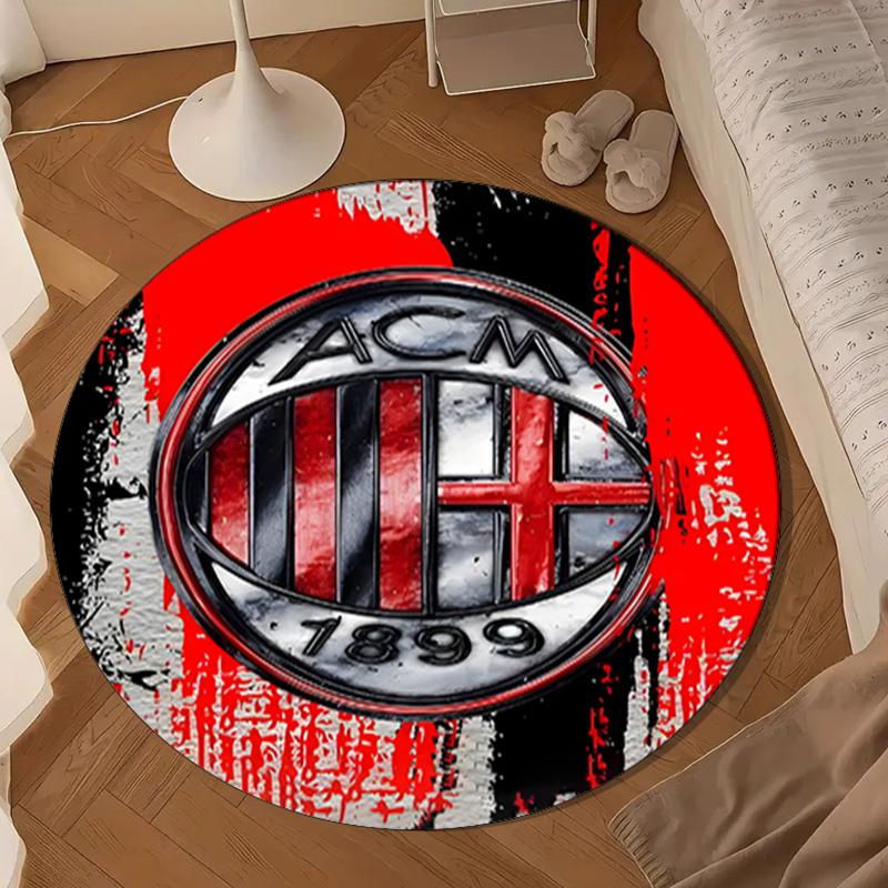 Ac Football Club Round Rug for Livingroom,Bedroom, Palyroom, Chair Rug, Area rug, Circle Carpet, Large Size Fan Christmas gift
