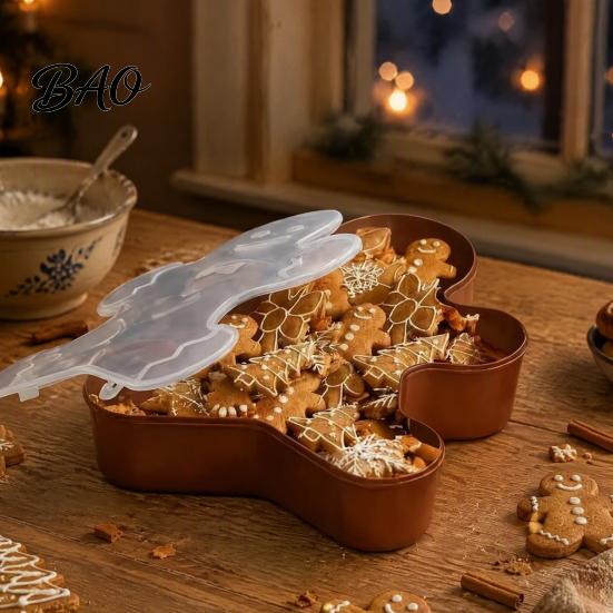 Living Room Decorative Container Christmas Serving Tray with Airtight Lid, PP Food Organizer, Bedroom Small Items Organizer Moisture Proof Storage