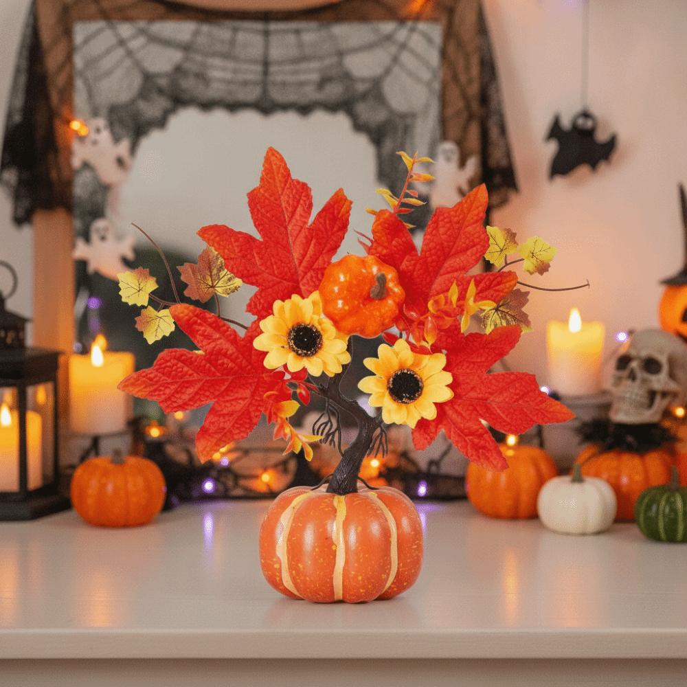 Simulated Flowers Halloween Table Decor DIY Artificial Pumpkin Bouquet Home Decoration