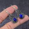 Natural Lapis Lazuli Gemstone Handmade 925 Sterling Silver Gift Earring 2" J8b49
