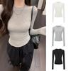 Southeast Asia Slimming Round Neck Top - Women's Versatile Autumn/Winter Base Shirt