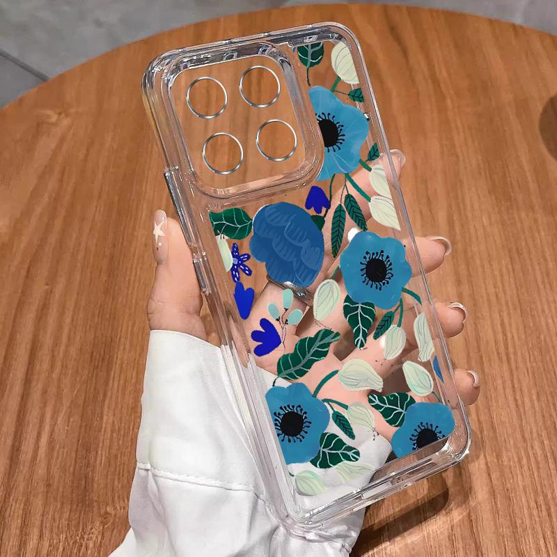 Мягкий прозрачный чехол с цветочным принтом из ТПУ для Xiaomi Redmi Note 13 Pro Plus 12 11 Pro 5G Poco F6 X5 X6 14T 13T 11T Pro 14C 4G