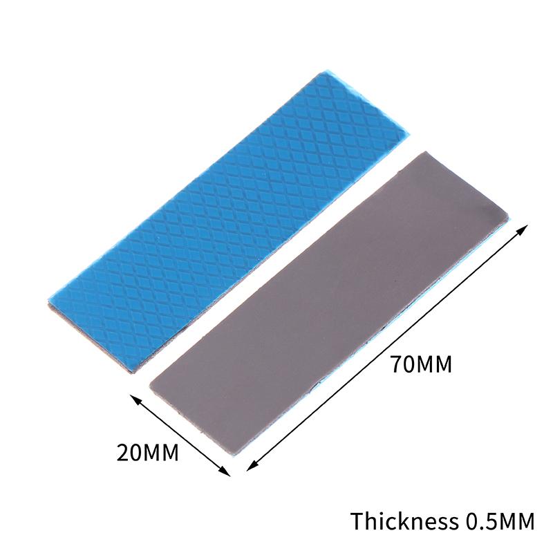 2Pcs 15W M.2 Thermal Pad Conductive Pad Sheet 0.5/1.0/1.5Mm Silicon Ssd Thermal Pad Adhesive Insulating Thermal Pad For Laptop