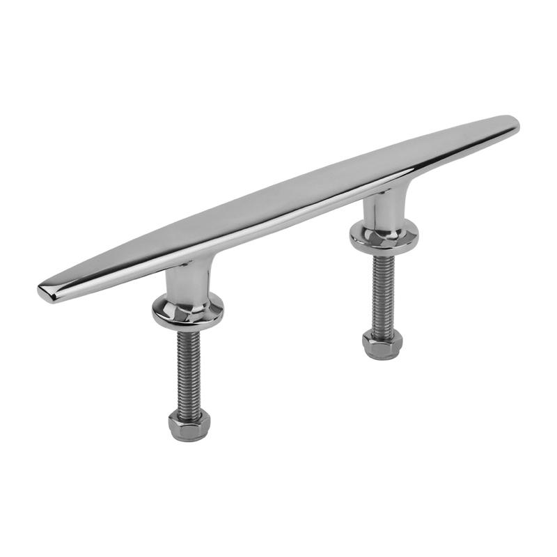 6/8/10 inch 316 Stainless Steel Heavy Duty Stud Mount Flat Top Cleat for Boat Dock Open Cleats Marine Accessories