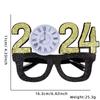 New Year Non-woven Glitter Powder Glasses Happy New Year Decorations Christmas Party Decor Adult Children Eyeglass Frame