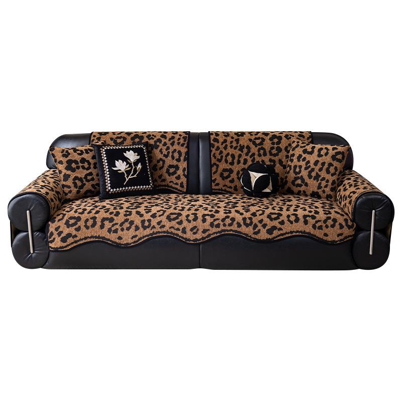 Light Luxury High-End Leopard Print Sofa Cushion, Universal Non-Slip Seat Cushion In All Seasons, New Sofa Cover Cover Cloth Towel