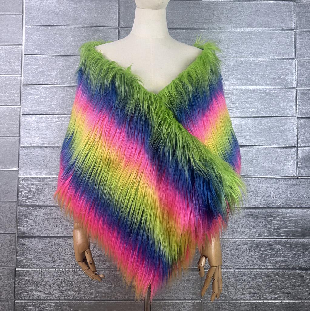 Imitation mountain wool long hair shawl nightclub imitation fur fashion photo matching cape Mao Mao personality niche Mao vest