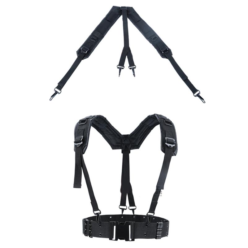 Y-belt + Outer Belt Outdoor Tactical Belt Multi-purpose Waist Belt Load-bearing Double Shoulder Chest Belt