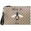 Gucci Клатч из холста с кожей, средний, мужской, эбеновый/черный