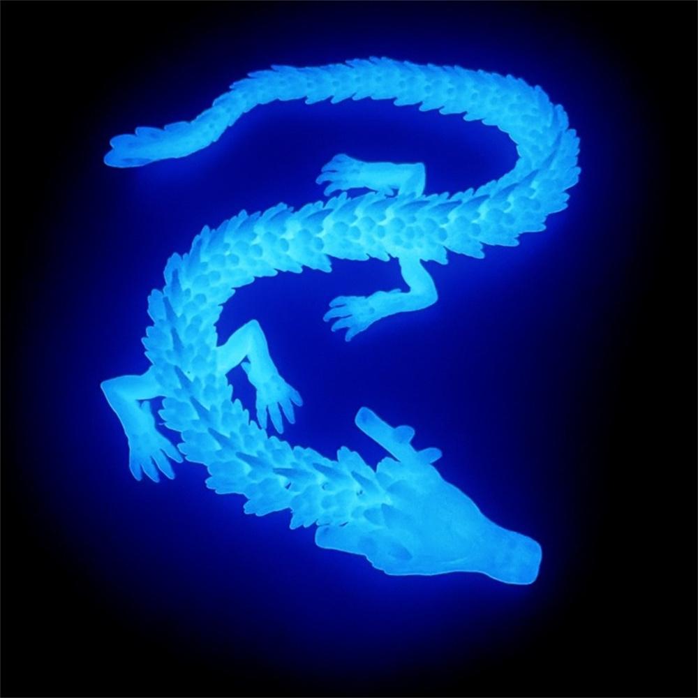 Светящиеся 3D-печатные фигурки драконов, декоративная игрушка, многошарнирная подвижная шарнирная игрушка-дракон для домашнего автомобиля, настольное украшение