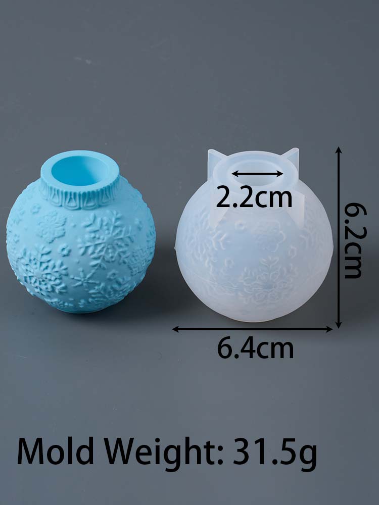 3D тисненый фонарь снежинка подсвечник форма DIY Рождественский шар снежинка поделка изготовление гипс смола силиконовые формы домашний декор
