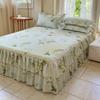 Printed Bed Skirt Skin-Friendly Bed Skirt Single Piece Single Double Bed Cover Three-Piece Set Double Layer Lace Bed Skirt Bed Cover