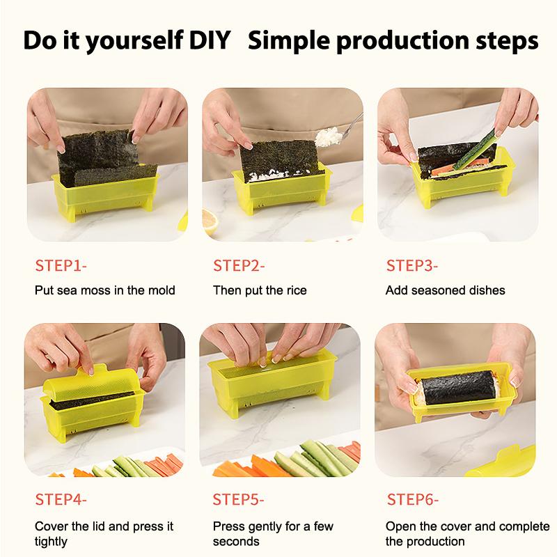 Бытовая форма для роллов из риса для суши, сделай сам, цилиндрическая форма для суши, инструменты для изготовления, антипригарный пресс для еды, кухня, бенто, онигири, рисовый шарик