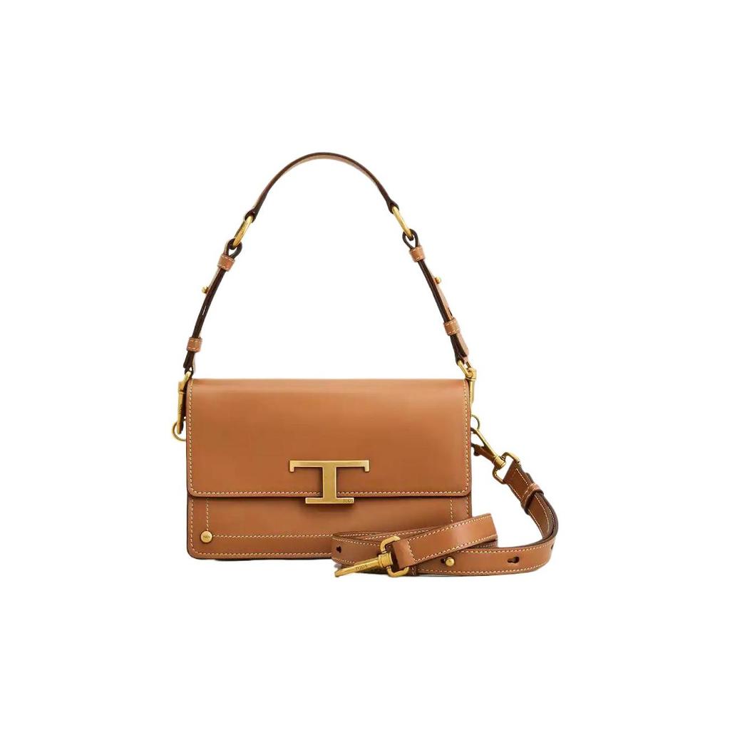 Tods Metal T-Shaped Large Logo Buckle Detachable Adjustable Shoulder Strap Smooth Cowhide Mini Crossbody Bag Unisex Crossbody Bag XBWTSIN0100ROR9998