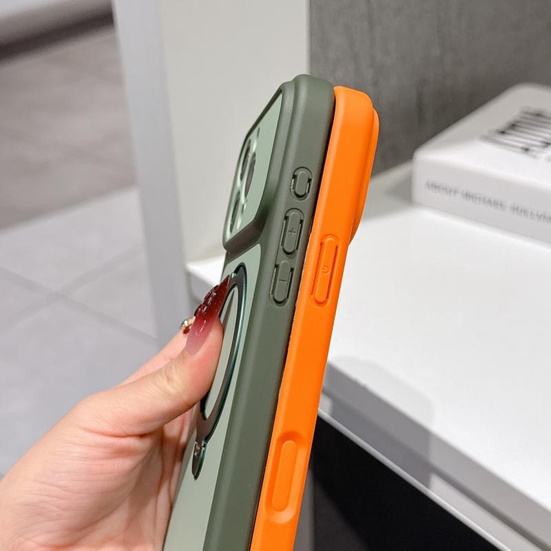 Магнитный держатель-кольцо для Magsafe Чехол для iPhone 17 Pro Max 16 15 14 13 Роскошный с ощущением кожи Прочный бампер Гибридный ПК Ударопрочный Матовый чехол-подставка для телефона