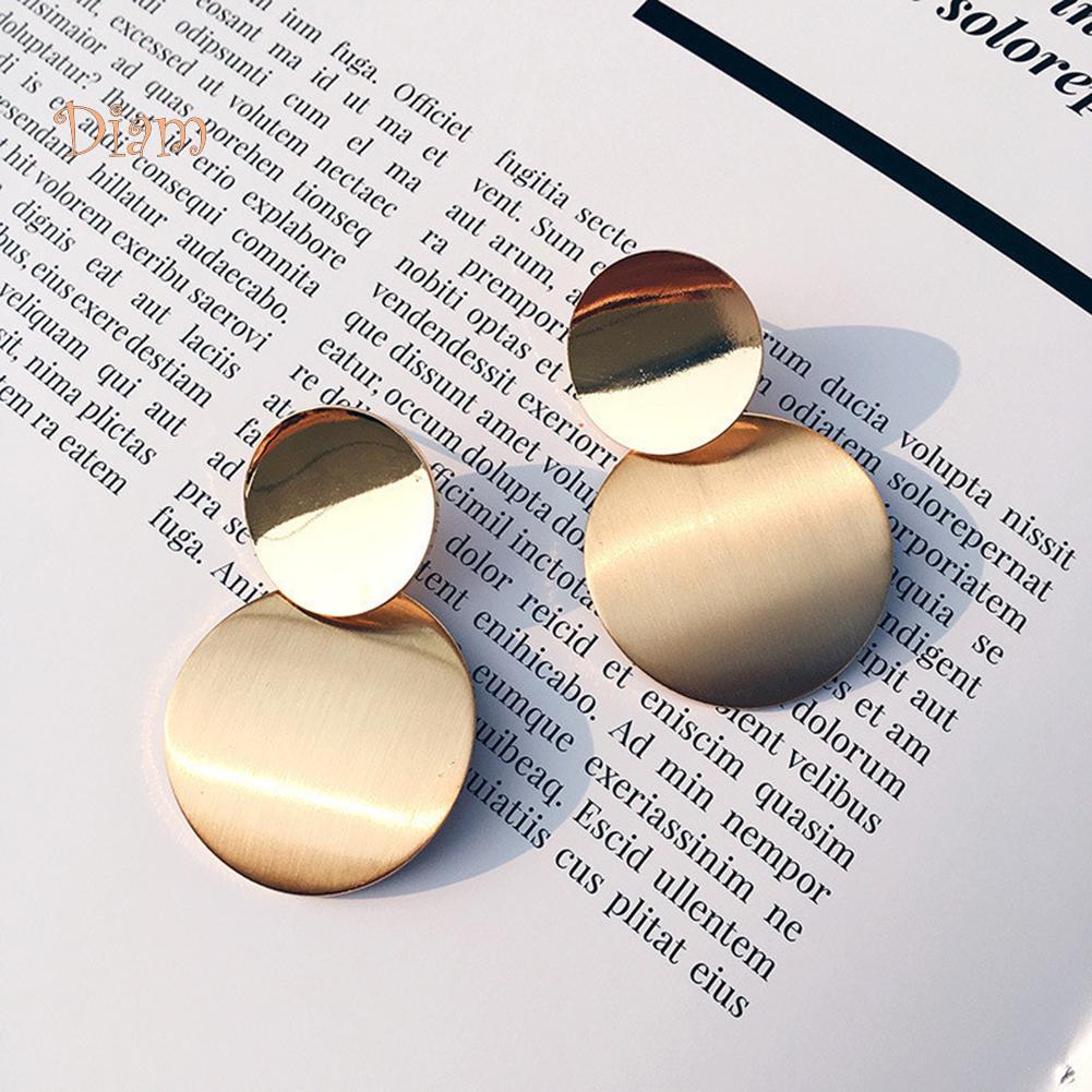 Ювелирные изделия с бриллиантами, женские шикарные нерегулярные серьги-гвоздики в форме диска, матовые серьги-гвоздики для вечеринки, дня рождения