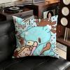 Kawaii GGloomys Pink Bear Pillow Case Square DoubleSided Printing Short Plush Sofa Cushion Cover Bedroom Bedside Pillow