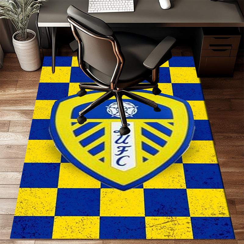 Leeds Crest Design Printed Office Carpet Chair Cushion Entryway Rug, Rugs for Living Room, Bedroom Christmas gifts