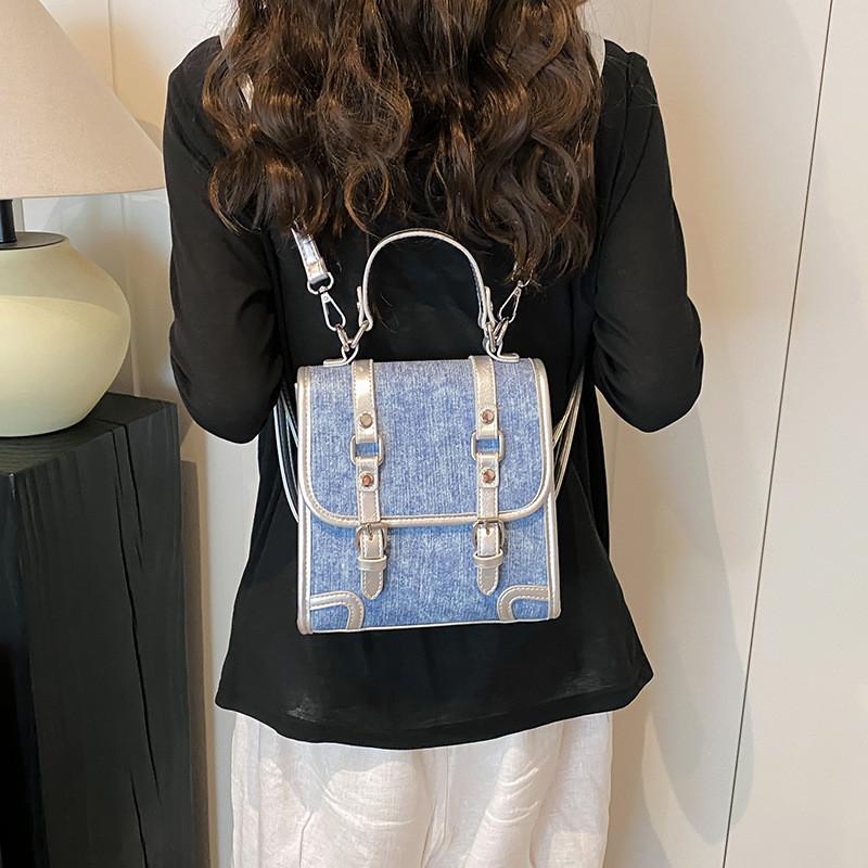 Ielgy British Preppy Backpack Simple Retro Backpack Casual All-Match One-Shoulder Handbag