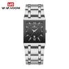 VA VA VOOM Men Watches Fashion Top Brand Luxury White Square Waterproof Quartz Wristwatch Stainless Steel Date Clock Mens Casual Business Watch