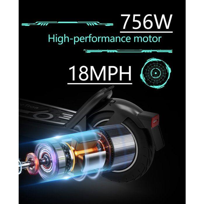 DriveTron DT01 - Электросамокат - Двигатель 800 Вт - Аккумулятор 36 В 13 Ач - Макс. 30 км/ч - Запас хода 35-45 км - Шины 10'' - Черный