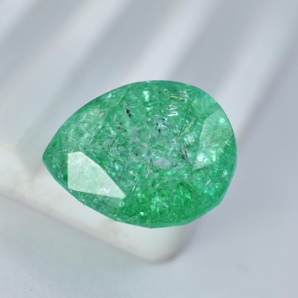 Natural Green Emerald Loose Gemstone 20 ct Flawless Pear Cut for Jewelry Making and Gem Collections