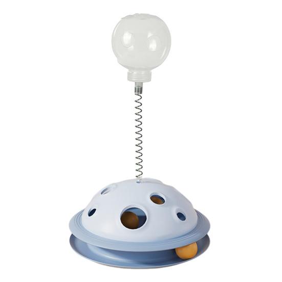 Interactive Cat Treats Dispenser Toy Leaking Food Ball Pet Feeder Toy Puzzle Pet Slow Feeder with Ball Track for Indoor Cats Dogs