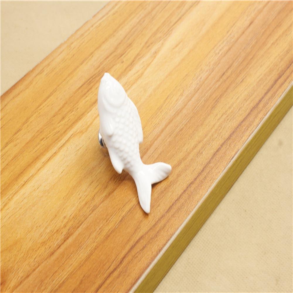 Ceramic Cabinet Handle Single Hole Closet Door Handle Retro Drawer Knob  for Kids Room