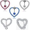 European And American Peach Heart Heart -Shaped Navel Ring Navel Buckle Love Umbilical Nail Human Body Piercing Jewelry